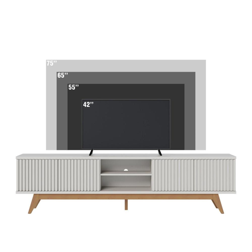 Miniatura Rack Bancada 4 Portas Fortaleza Off White Matte