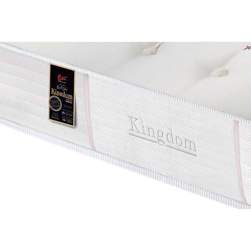 Miniatura Cama Box King: Colchão Molas Ensacadas Pocket Kingdom Skin + Base Crc Courano White(193x203)