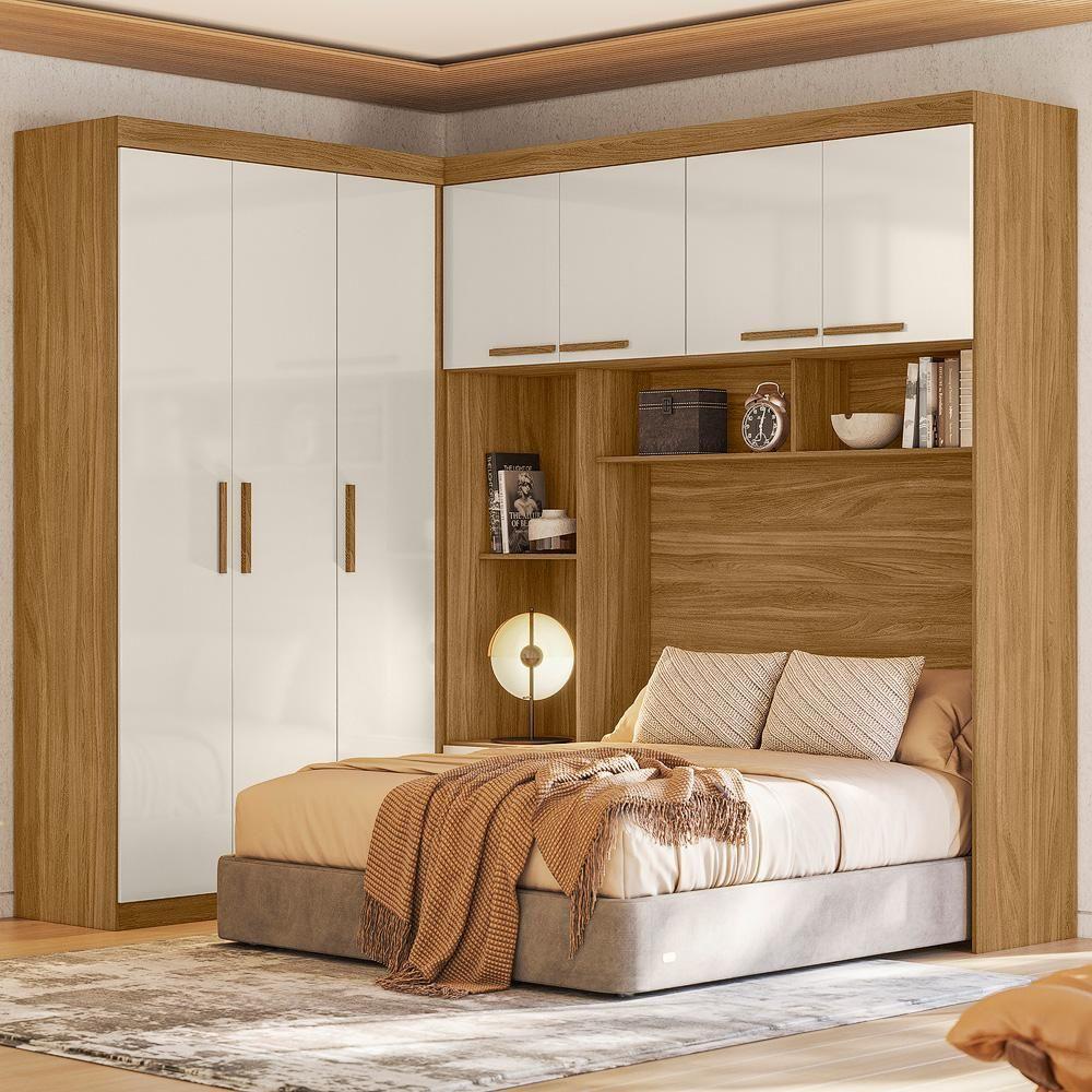 Miniatura Guarda-roupa Modulado Veneza 7 Portas 5 Gavetas Freijó/off White Moval Freijó/off White