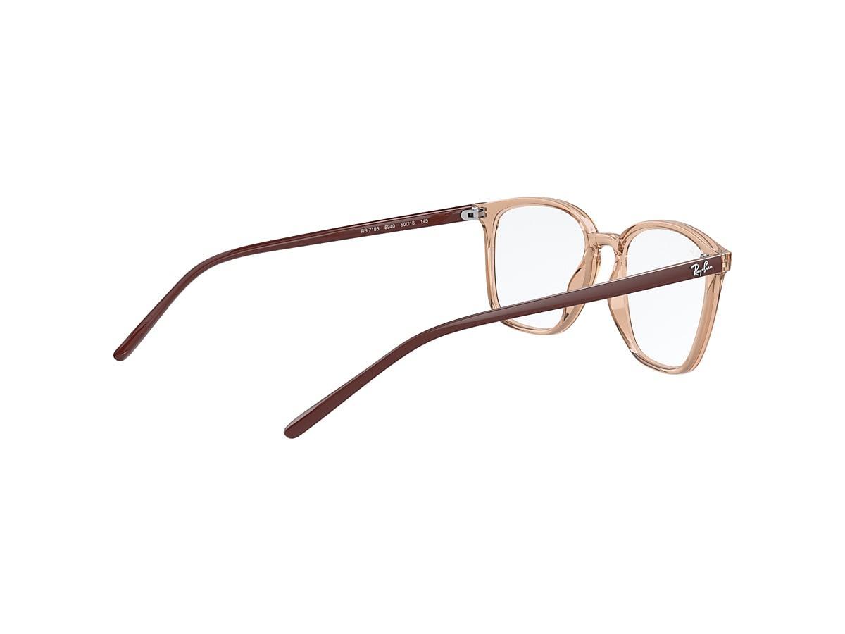 Miniatura Armação Rayban Rb7185 5940 52 Marrom Translúcido Rb 7185 Rx