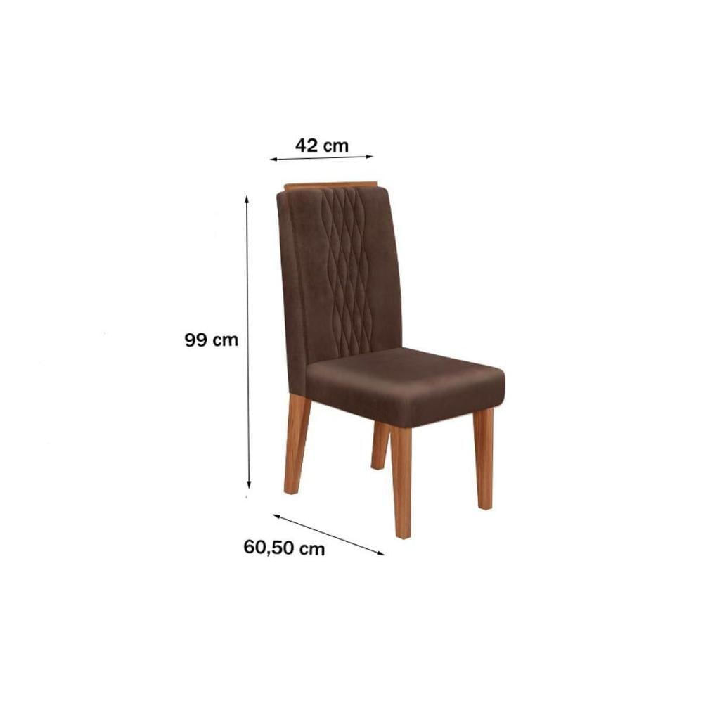 Cadeira Sala De Jantar Lia Kit 2 Un Freijó-linho Saara - Dj Móveis