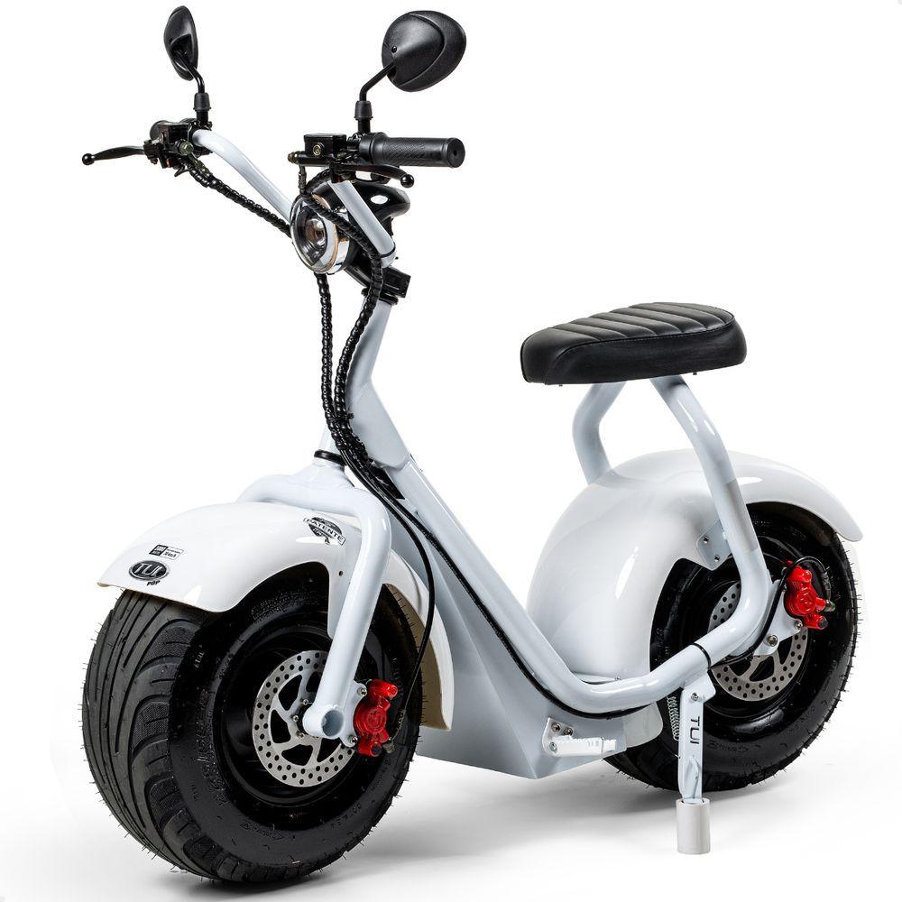 Miniatura Scooter Elétrica 1000w Tui Pop Moto Patinete Sem Cnh Branco-branco