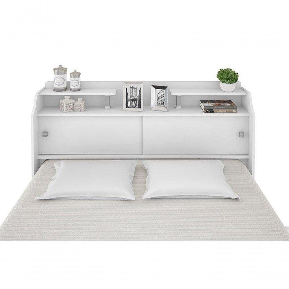 Cabeceira Elisa Casal Framar Box 1,38cm Branco / Preto