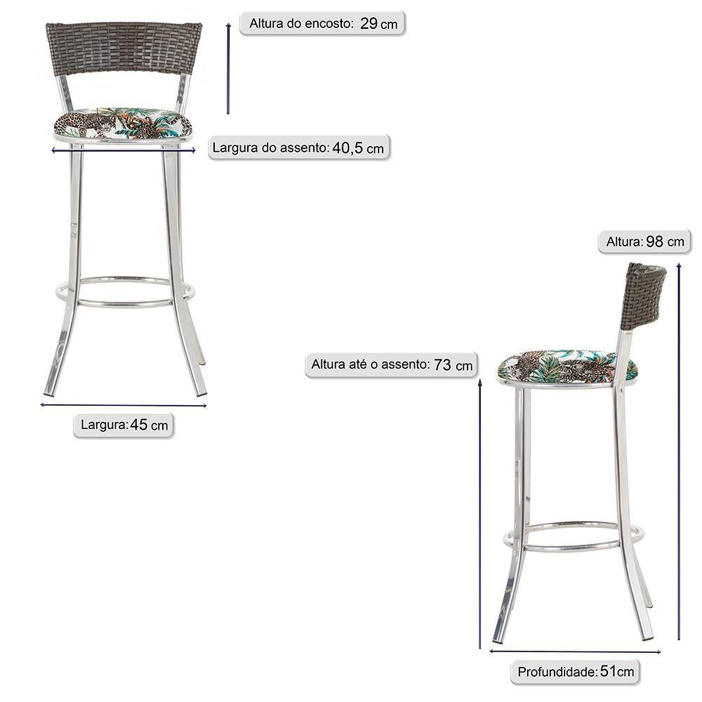 Conjunto Com 2 Banquetas Em Alumínio, Fibra Sintética E Impermeável Tc Argila Z27