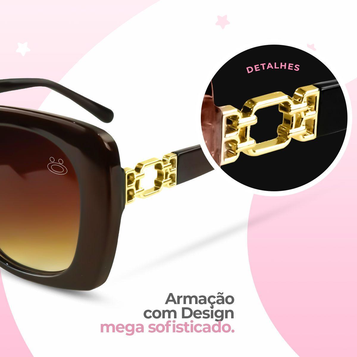 Miniatura Case Oculos Sol Social Proteção Uv Vintage Praia Feminino
