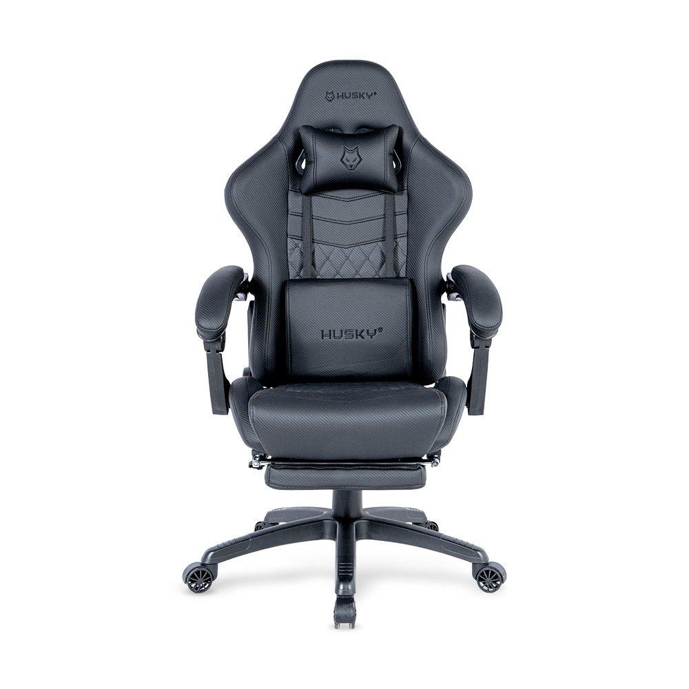 Miniatura Cadeira Gamer Husky Tempest 700, Até 145kg, Almofadas, Reclinável 150º, PU, Descanso para Pés, Preta - HCG700PT
