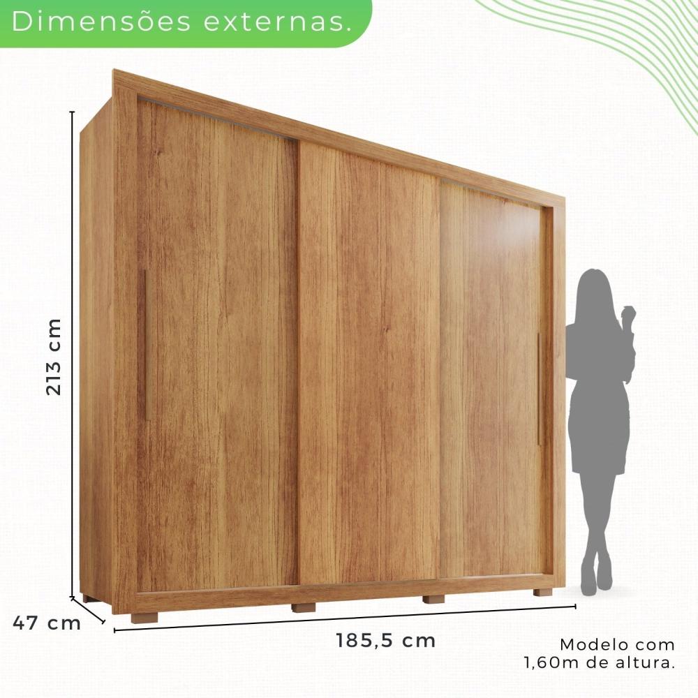 Miniatura Guarda Roupa Casal 3 Portas 4 Gavetas Costa Rica Cinamomo