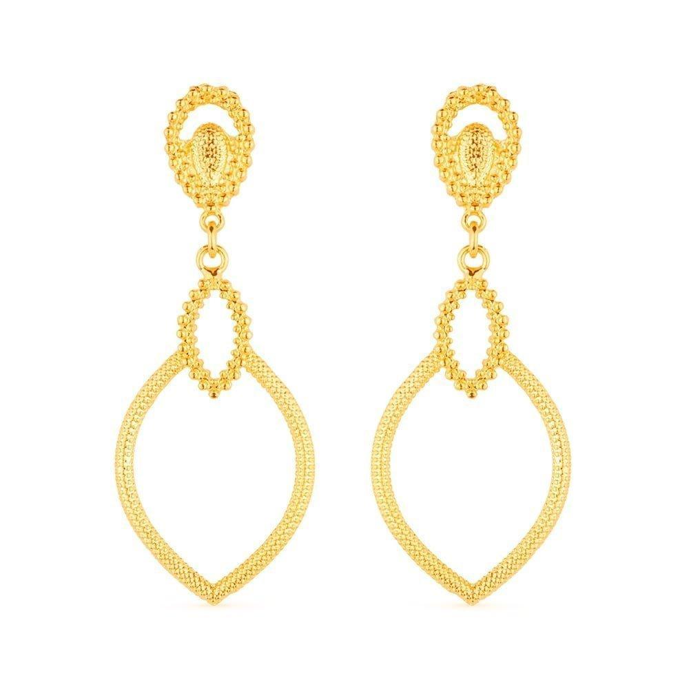 Miniatura Brinco Dourado Luxo Gota De Gala
