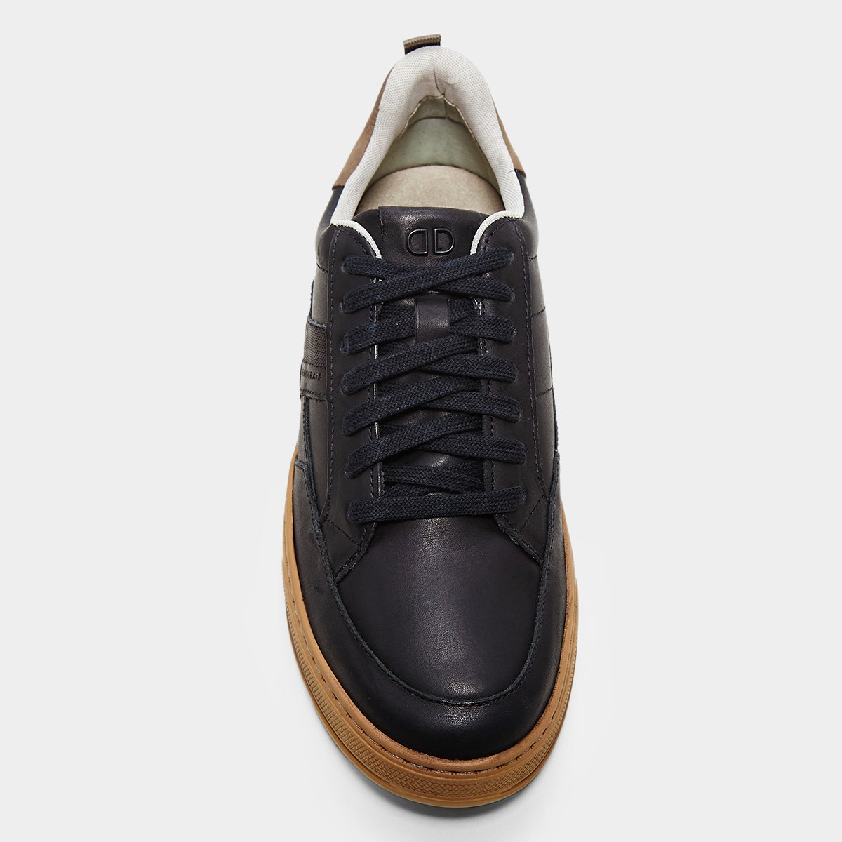 Miniatura Tênis Couro Democrata Bold Masculino Preto+Marrom - 38