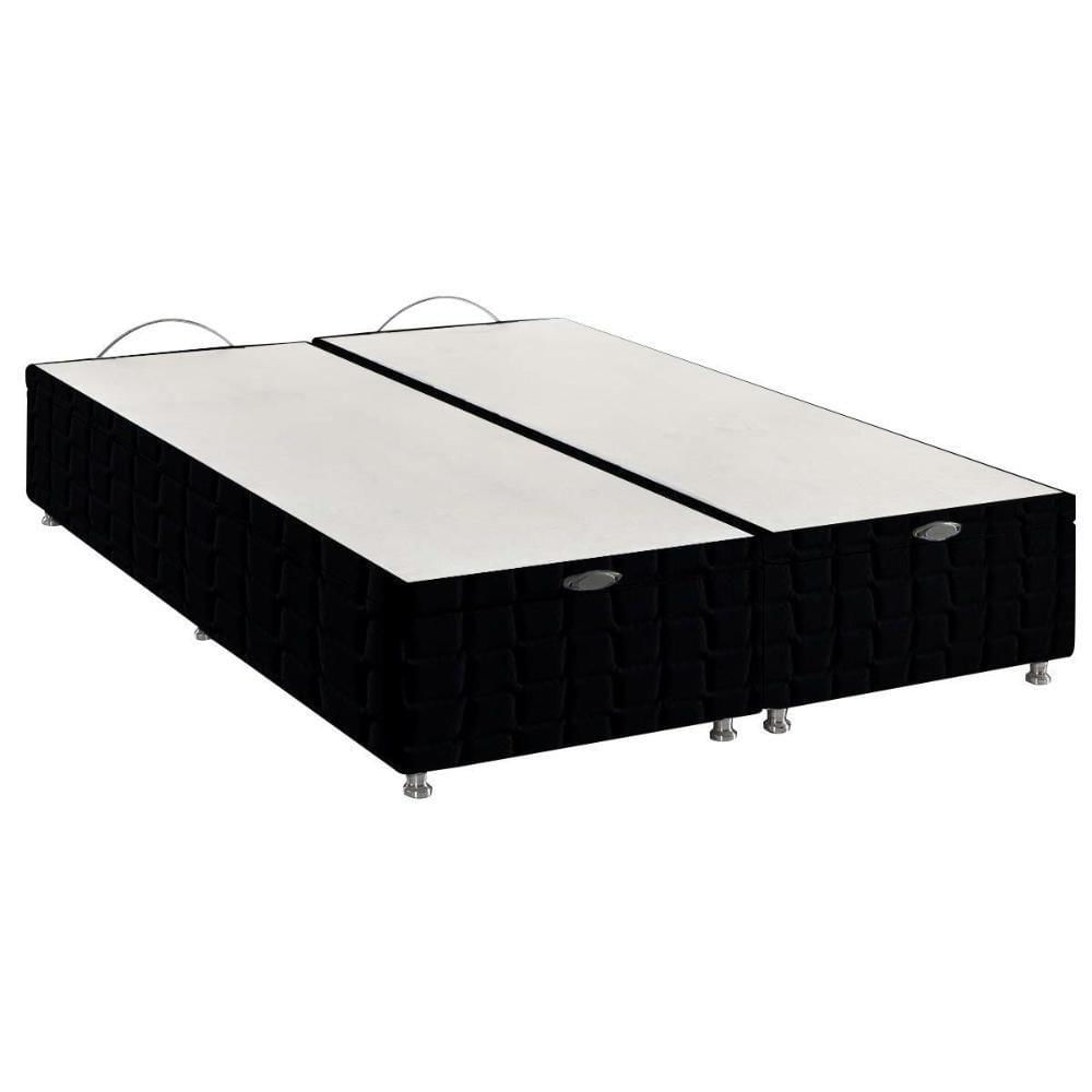 Miniatura Cama Box Baú Queen Bordado Black (158x198x35) - Anjos