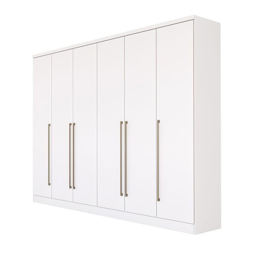 Miniatura Guarda-roupa 6 Portas Portugal e Cômoda 5 Gavetas Florença Espresso Móveis Branco/Neve