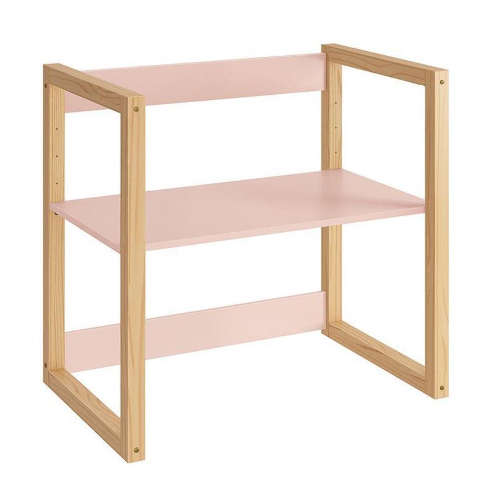 Mesa Infantil Zoe Rosa Fosco/madeira Natural - Reller Móveis Rosa Fosco/madeira Natural