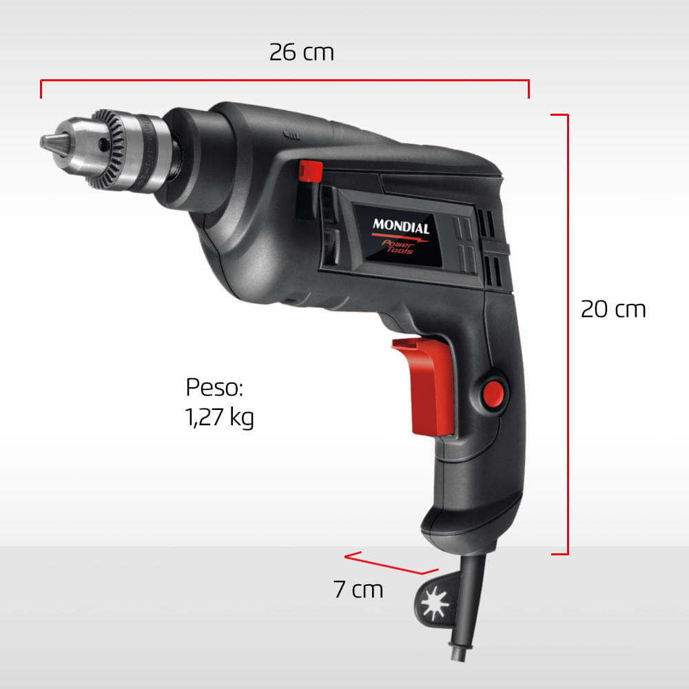 Furadeira de Impacto Mondial Power Tools FI-09 FURADEIRA DE IMPACTO 550W-127V-PRETO