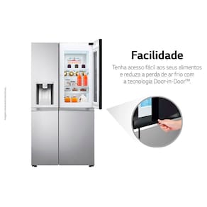 Miniatura Geladeira LG Side by Side Inverter GC-X257CSH Frost Free com Tecnologias InstaView, UVnano, Thinq e Craft Ice Aço Escovado - 598 L 110V