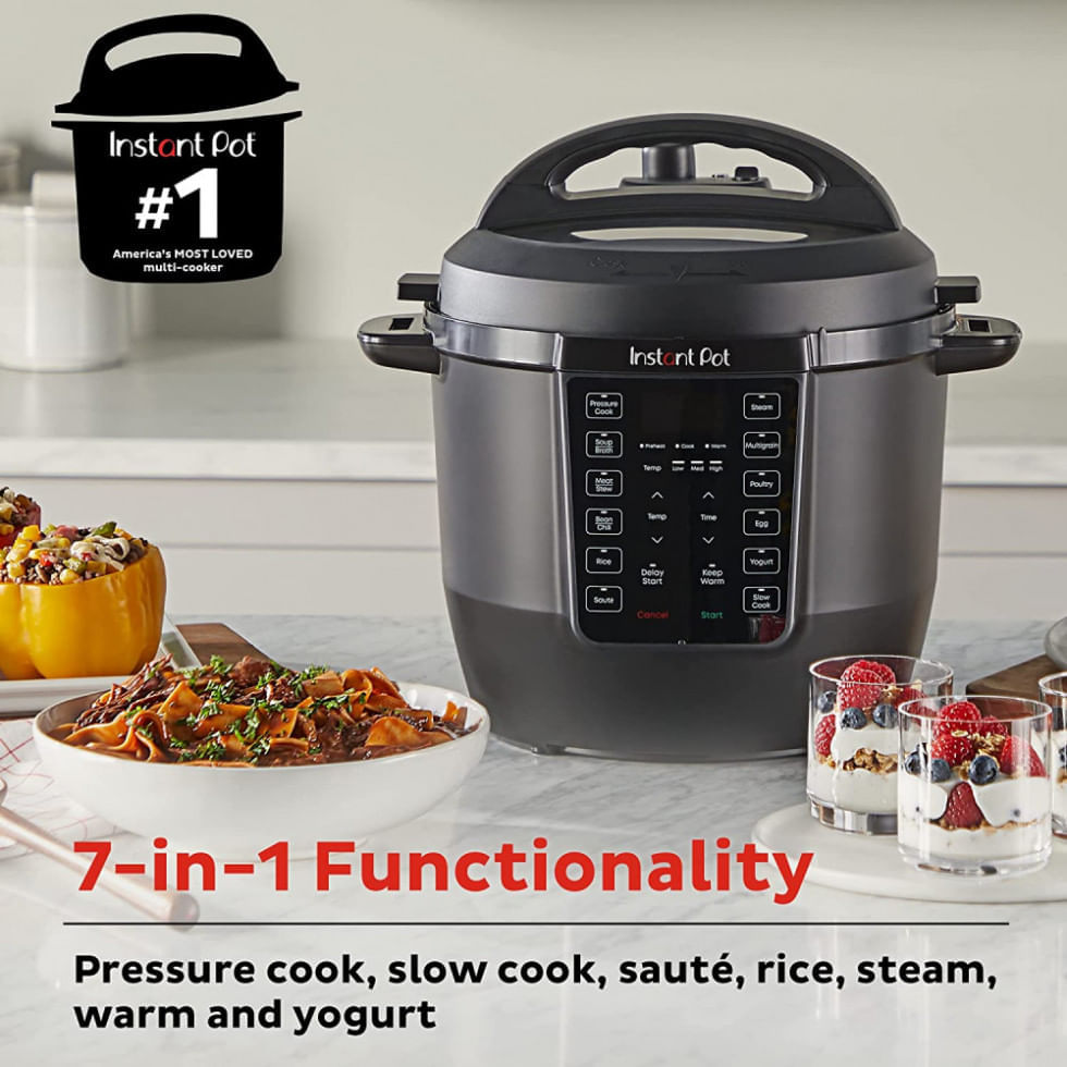 Miniatura Panela de Pressão Elétrica 7 em 1 com 6 Litros de Capacidade e Controle Digital, 110V 1000W, Instant Pot Duo V6