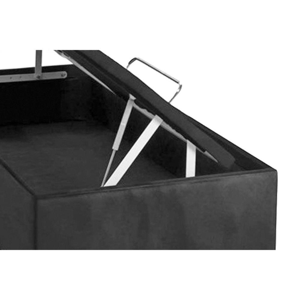 Miniatura Cama Box Baú Casal Universal Suede Gray (138x188x35) - Ortobom