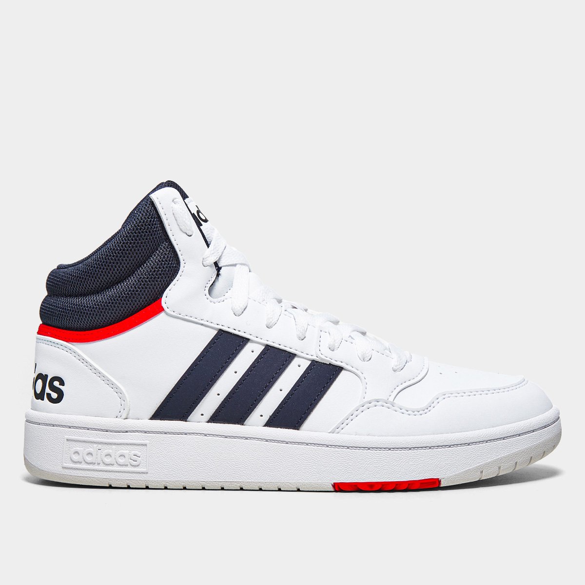 Miniatura Tênis Adidas Hoops 3.0 Mid Masculino Branco+Marinho - 35