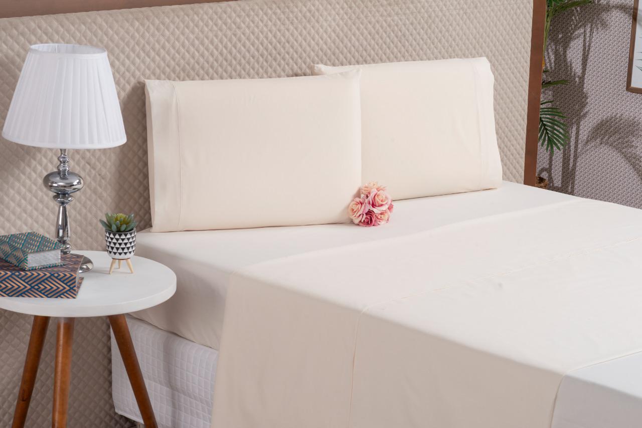 Miniatura Jogo De Lençol Cima E Baixo Cama Box King 4 Peças Palha