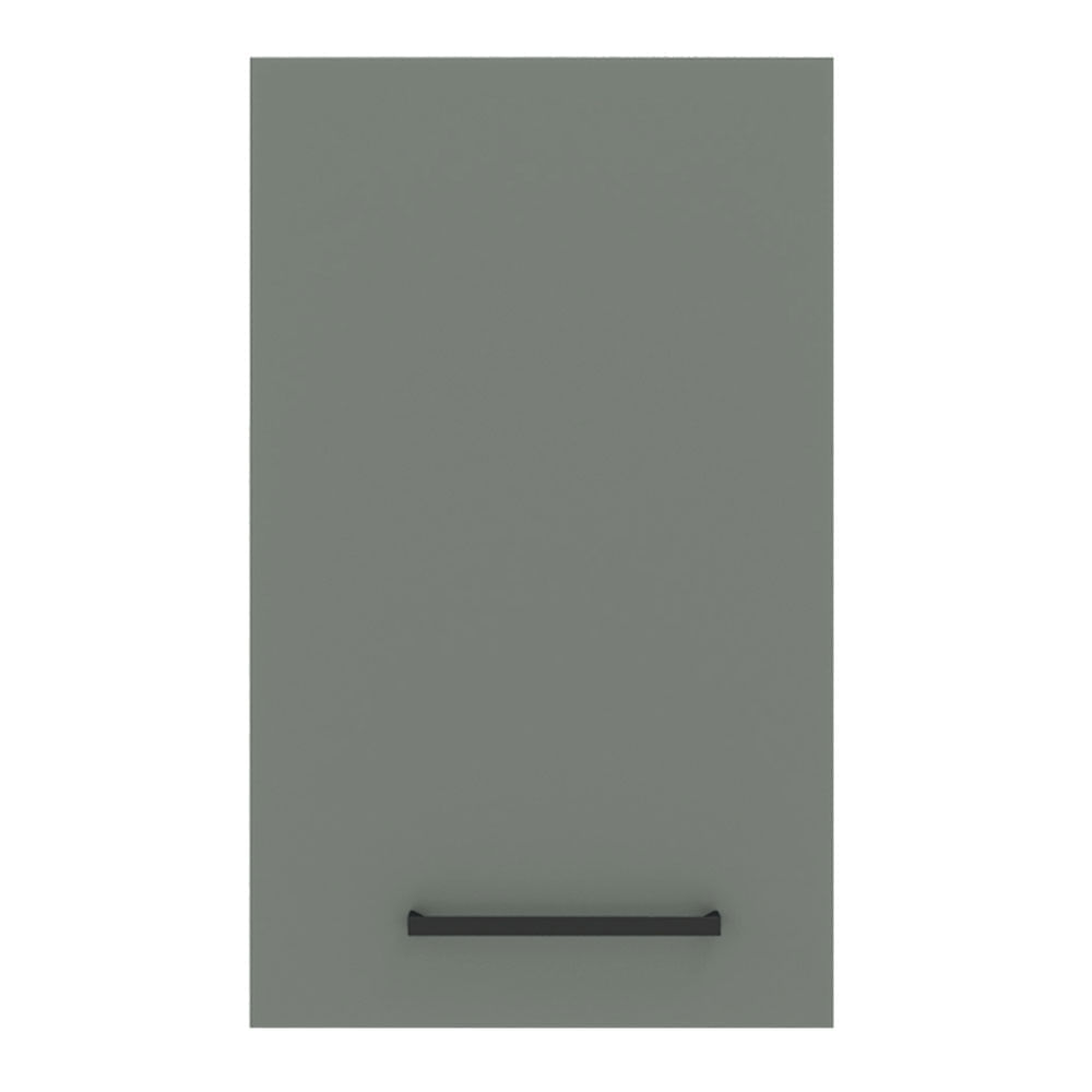 Armário Aéreo Madesa Agata 40 cm 1 Porta Branco/Cinza Cor:Branco/Cinza