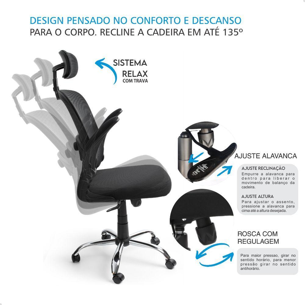 Miniatura Cadeira De Escritorio Presidente Giratória Ergonômica Mesh