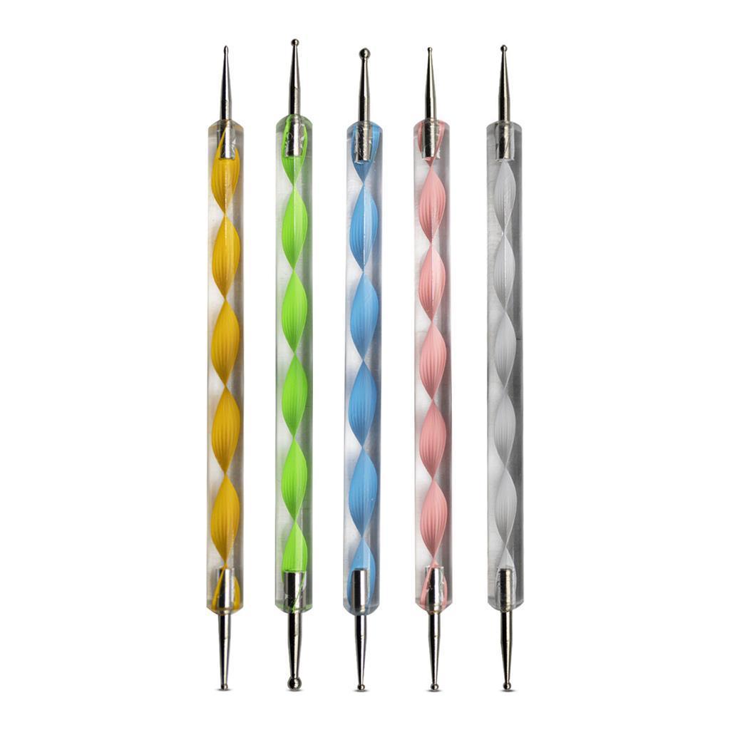 Miniatura Kit Nail Art Pincel Boleador Strass Adesivos Fitilho Esponja