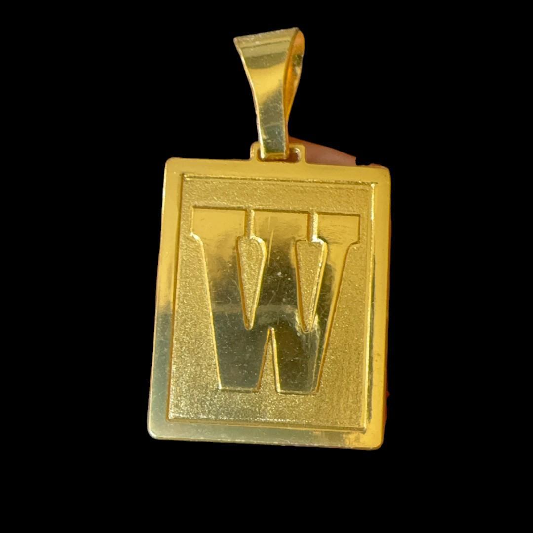 Miniatura Pingente Letra (W) Grande - Banhado A Ouro 18K