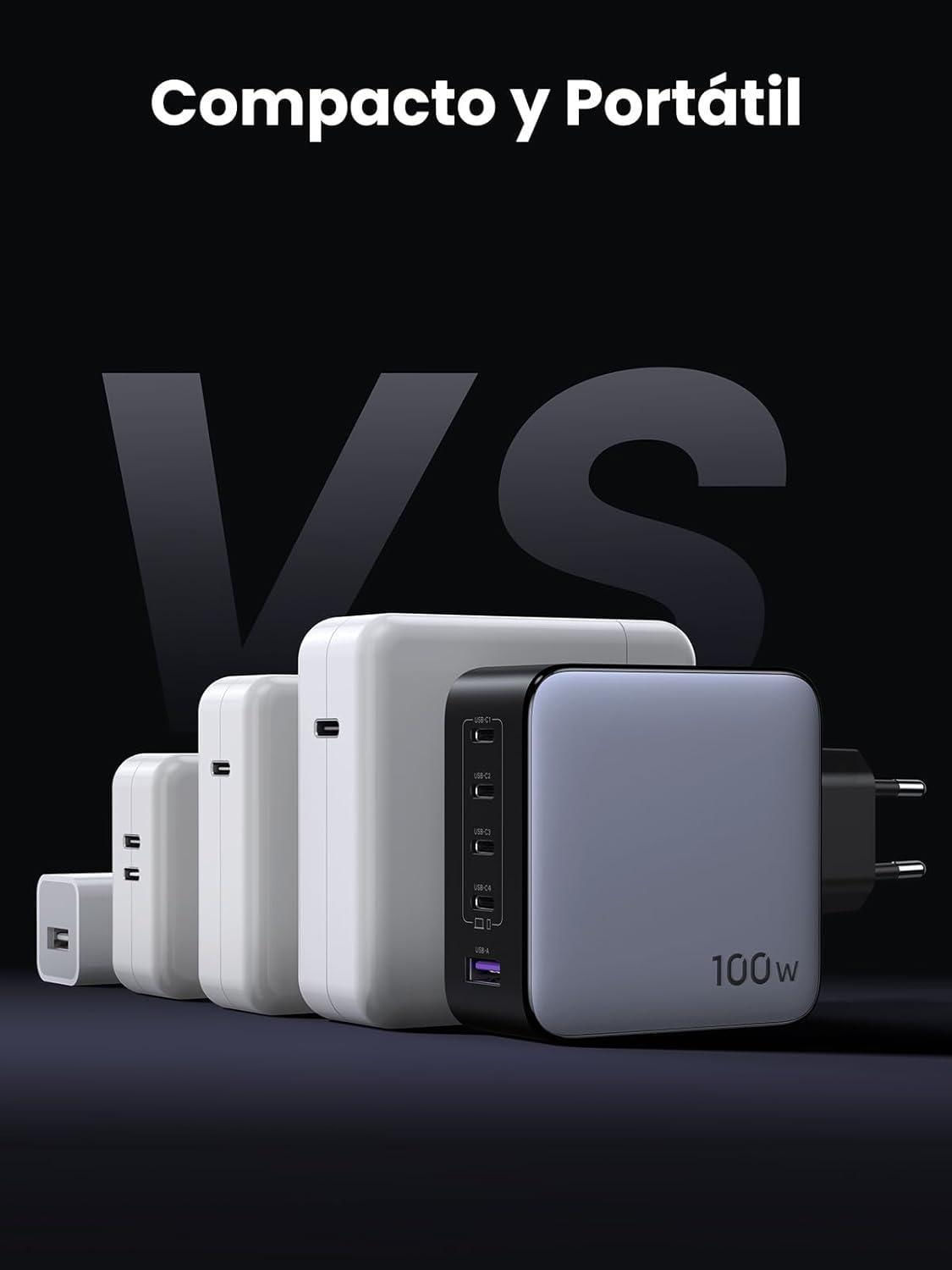 Fonte Carregador De Parede Ugreen 100W 5 Em 1