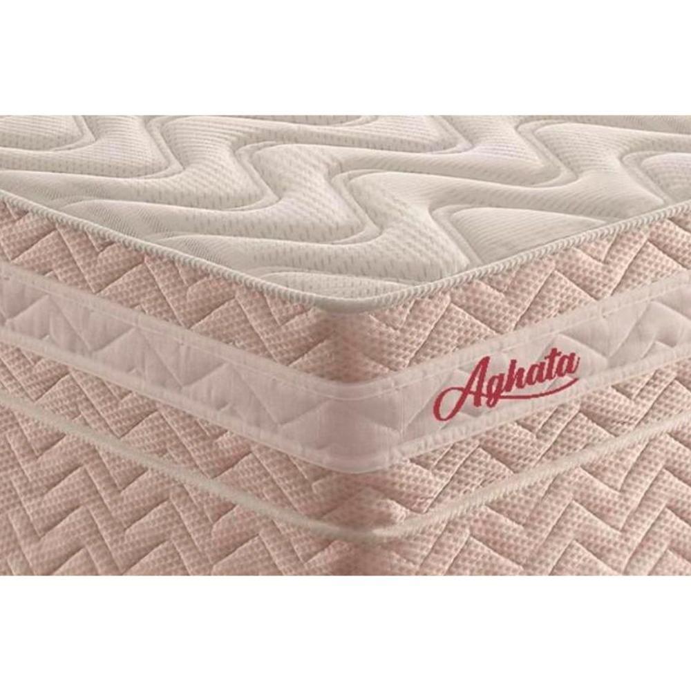 Miniatura Cama Box Queen: Colchão Molas Masterpocket Ensacadas Paropas Aghata + Base Rústico Bege(158X198)