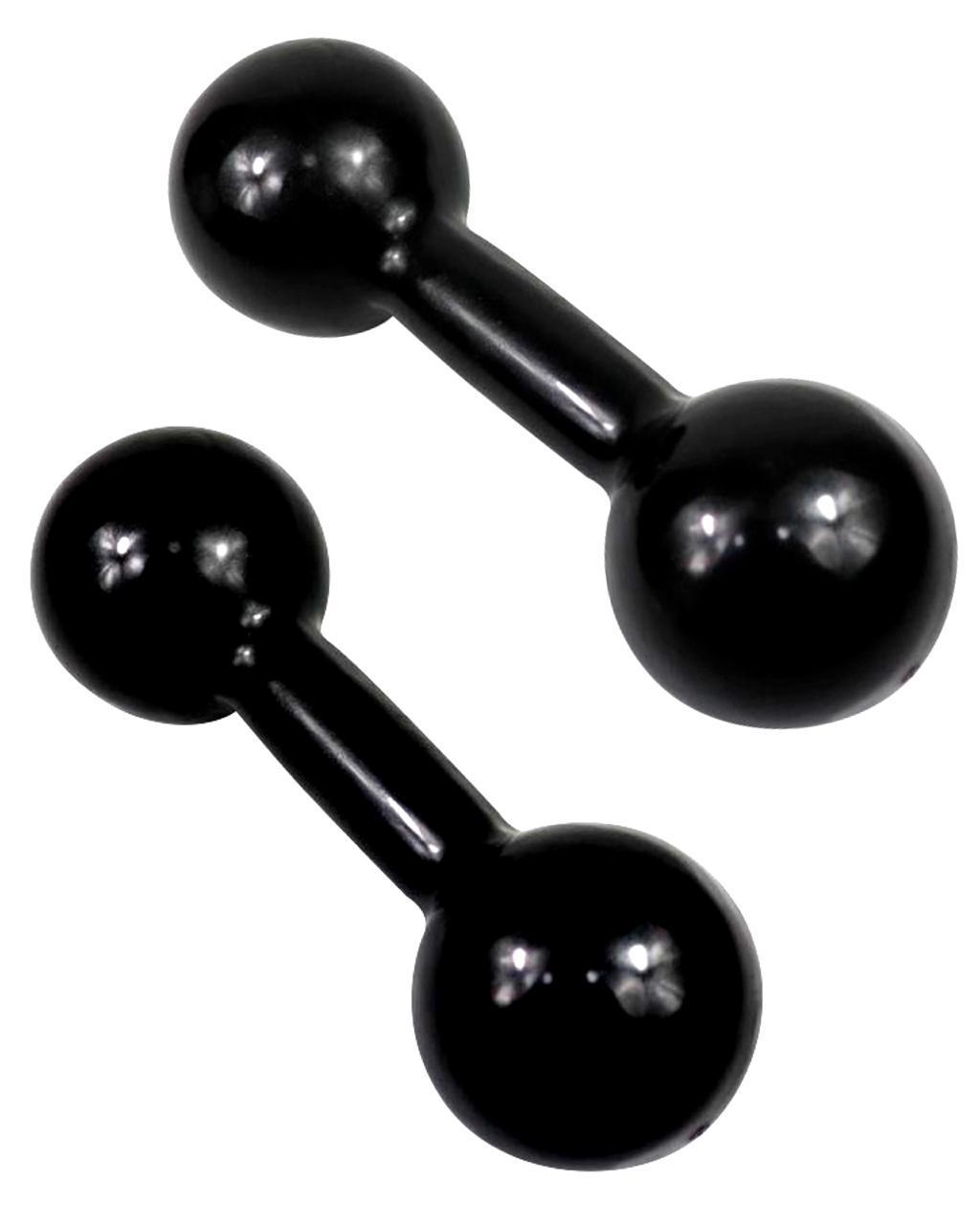 Miniatura Par Halter 6Kg Bola Emborrachado Musculação E Treino Casa PRETO - UNISSEX