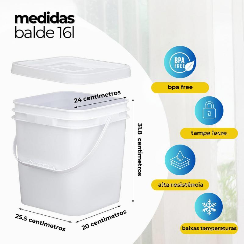 Miniatura Pote Para Tapioca 16L - 2 Pçs