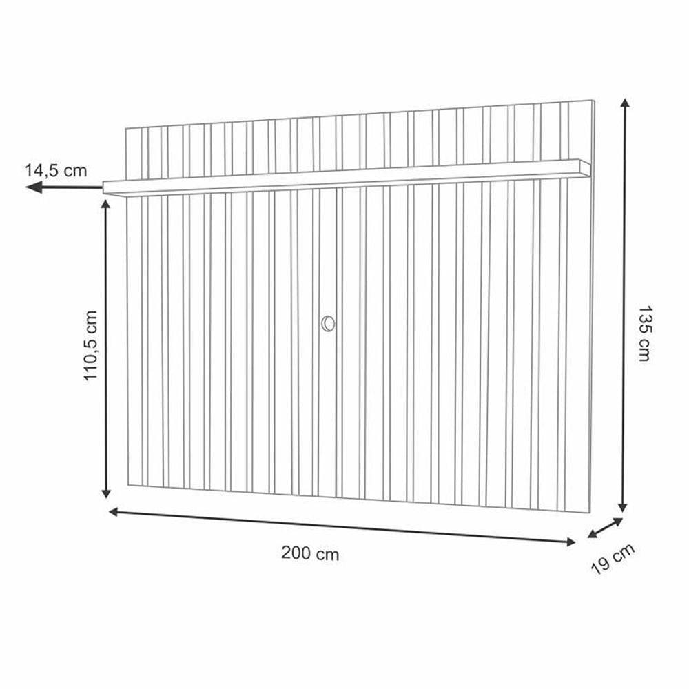 Miniatura Rack Bancada Essenza Com Painel Link 2.0 Off White-castanho Para Tv Até 70? - Hb Móveis Off White-castanho