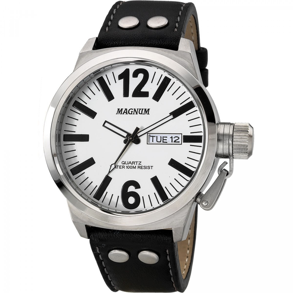 Miniatura Relógio Magnum Masculino Ma31524q Analógico Couro Preto