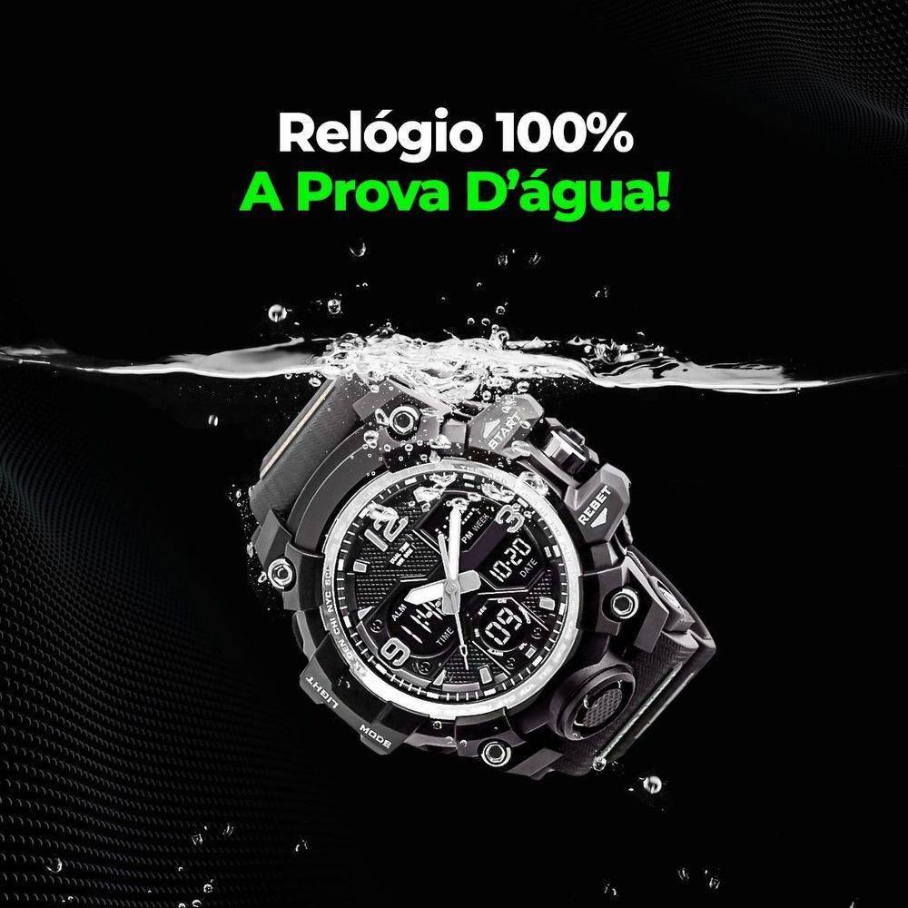 Oculos Proteção Uv + Caixa + Relogio Prova Dagua Digital Data Esportivo Presente Preto Alarme