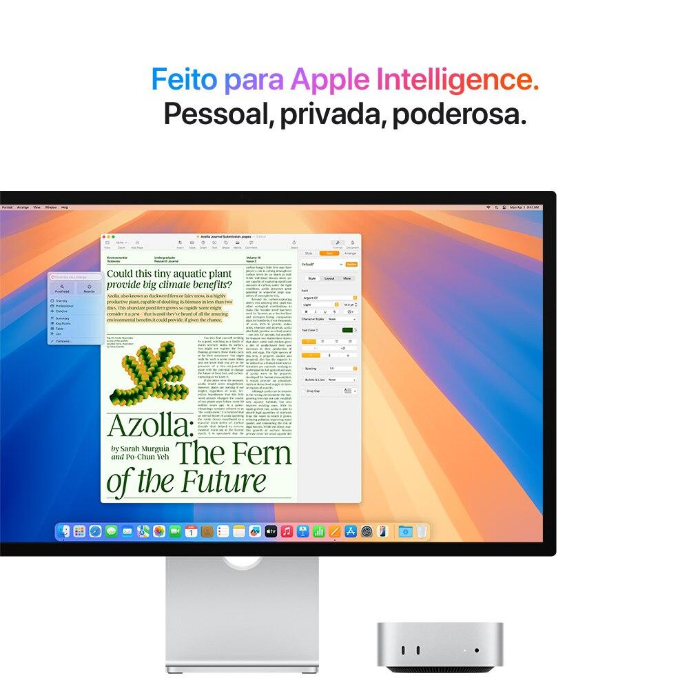 Miniatura Mac mini (Chip M4 da Apple com CPU de 10 núcleos e GPU de 10 núcleos, de 512 GB SSD) - Prateado
