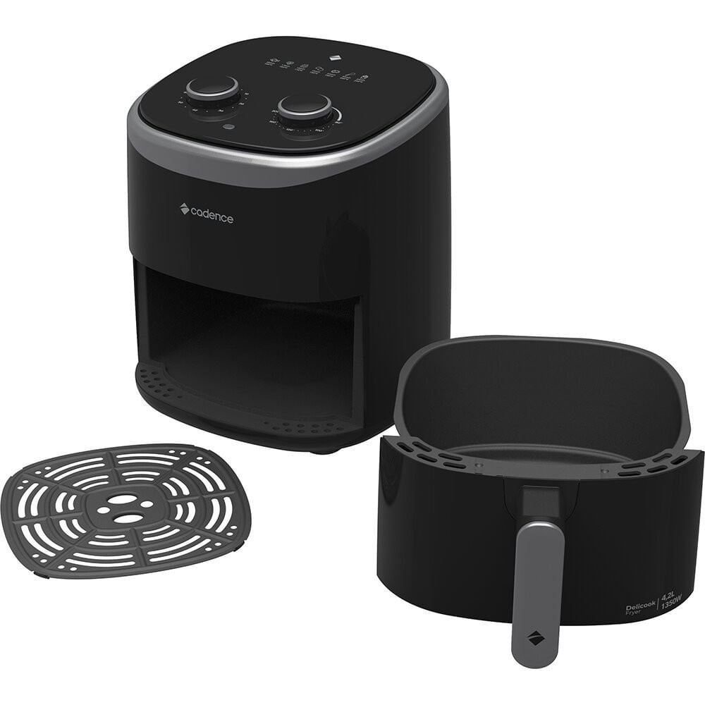 Fritadeira Air Fryer 4,2 Litros Cadence Delicook Fryer FRT420 Preto - 110V