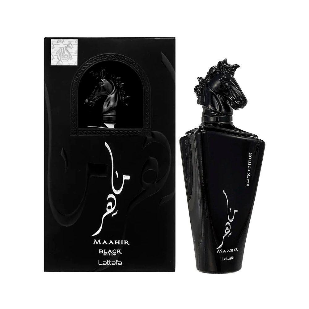 Miniatura Perfume Maahir Black Lattafa Eau De Parfum Unissex 100ml