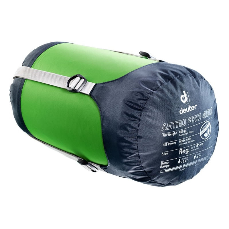 Miniatura Saco de Dormir em Plumas de Ganso Deuter Astro Pro 400 Verde