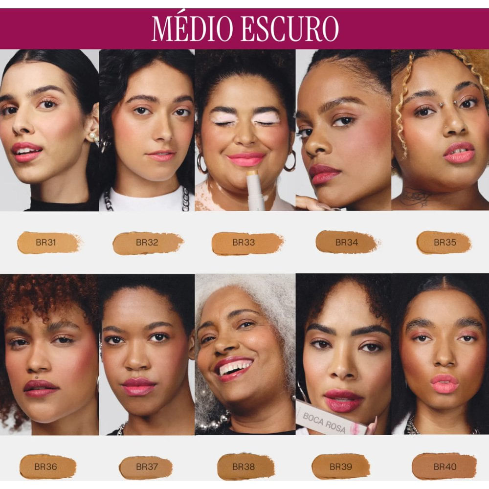 Miniatura Base Multifuncional Stick Pele Boca Rosa Beauty Fps30 Br34 12g