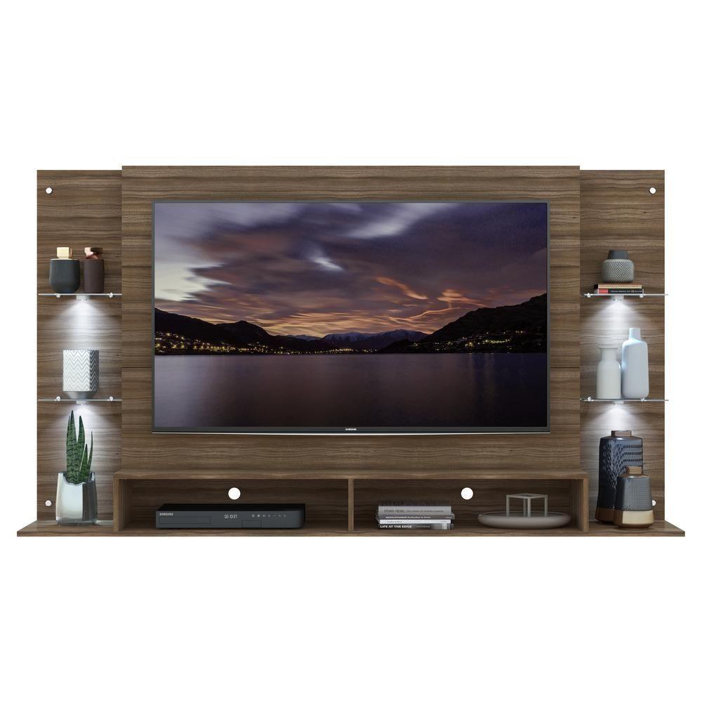 Miniatura Painel Tv 60" Com 4 Leds Vegas Multimóveis V3396 Madeirado Madeirado
