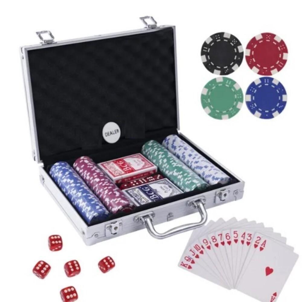 Miniatura Maleta Poker 200 Fichas Aluminio Profissional Jogo Oficial Baralho Dados Kit Completo