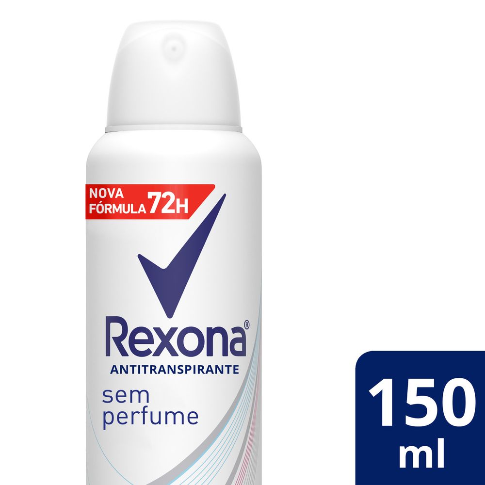 Miniatura Desodorante Rexona Sem Perfume Aerosol Antitranspirante 72h 150ml