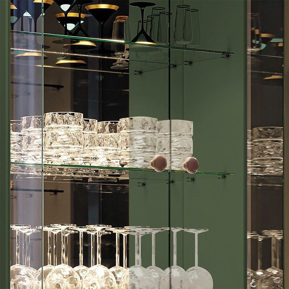 Cristaleira Com Adega Decorativa Peggy Freijó-verde Pistache G26 - Gran Belo