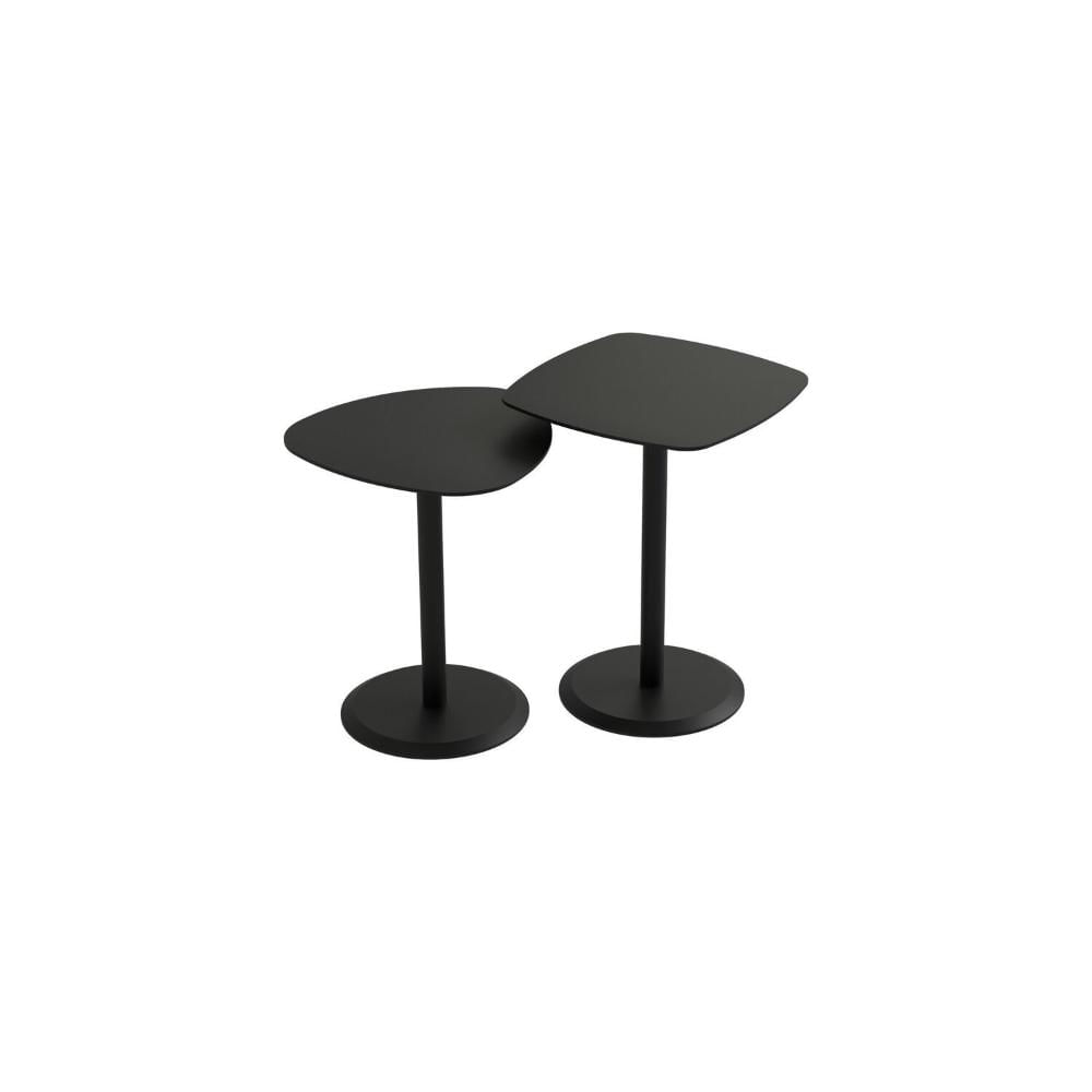 Miniatura Conjunto Mesa de Canto Keva 40x40x53cm Preto