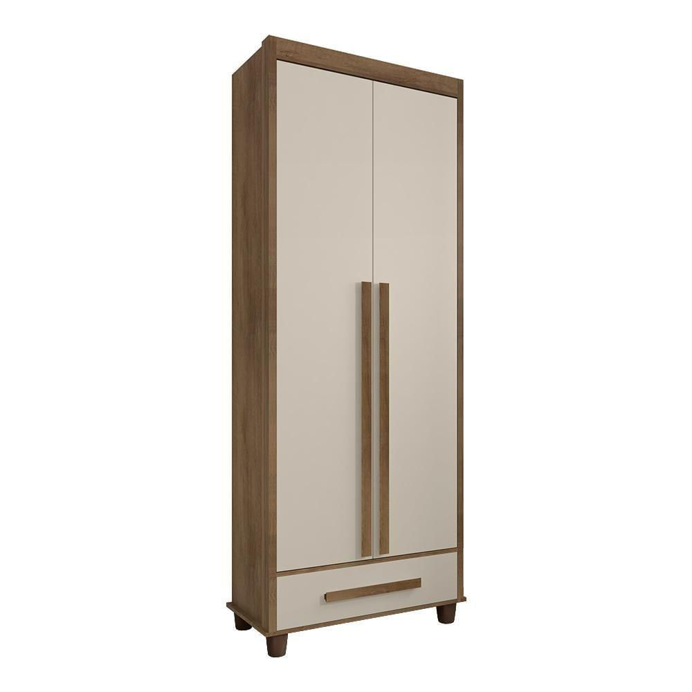 Miniatura Guarda Roupa Com 2 Portas Trento Cinamomo Off White