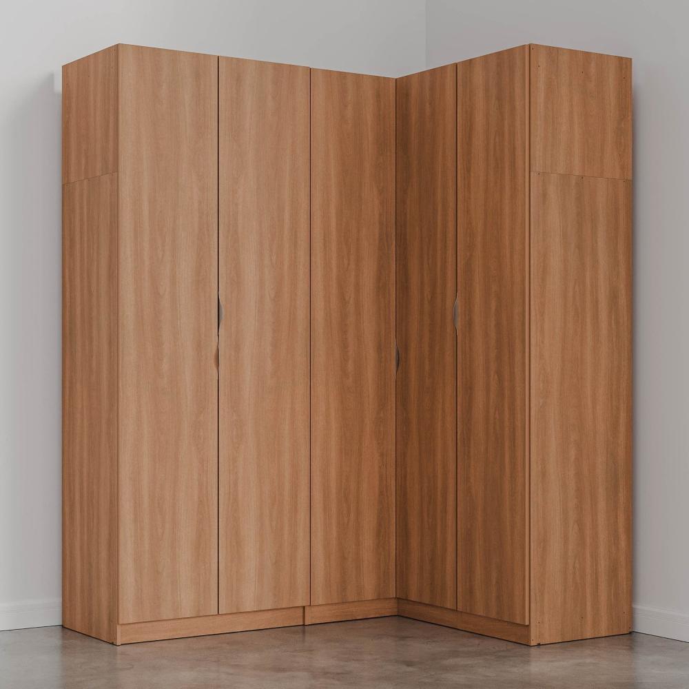 Miniatura Guarda Roupa Modulado Canto 5 Portas 3 Peças Hera CabeCasa MadeiraMadeira Louro
