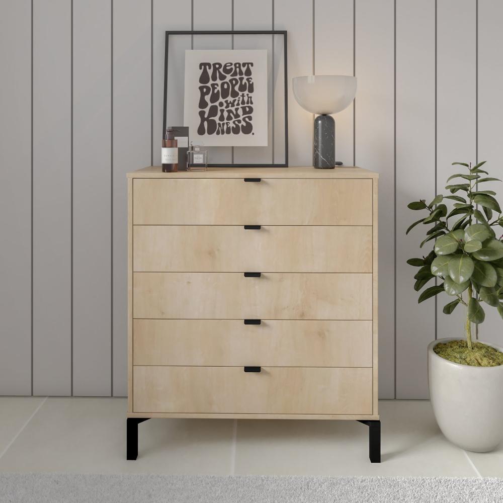 Miniatura Cômoda Falkk Queens 5 Gavetas Amadeirado