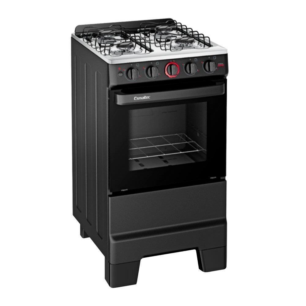 Miniatura Fogão 4 Bocas Esmaltec Ideal Super F4IAP4121 Acendimento Automático Preto Bivolt