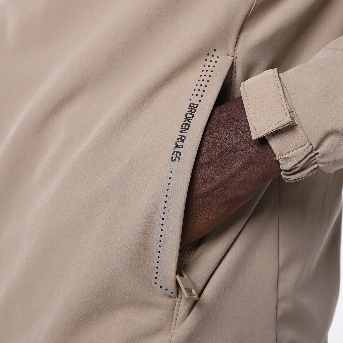 Miniatura Jaqueta Corta Vento Broken Rules Masculina Bege - G