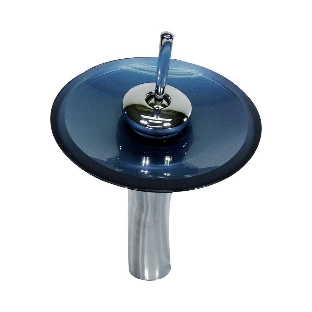 Miniatura Combo Gabinete De Vidro Iq Inox + Torneira Azul