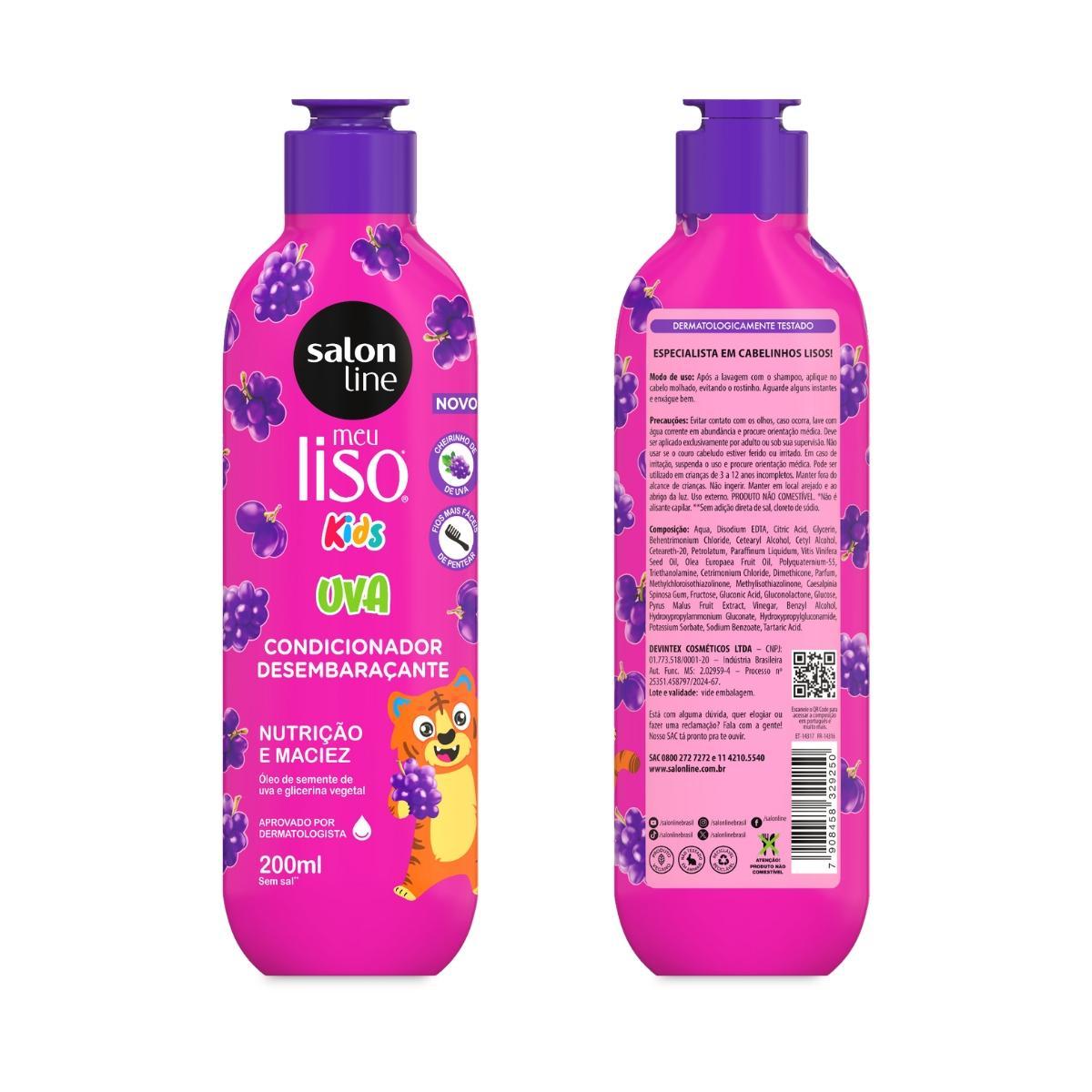 Miniatura Kit Shampoo 300Ml + Condicionador 200Ml Kids Uva Salon Line